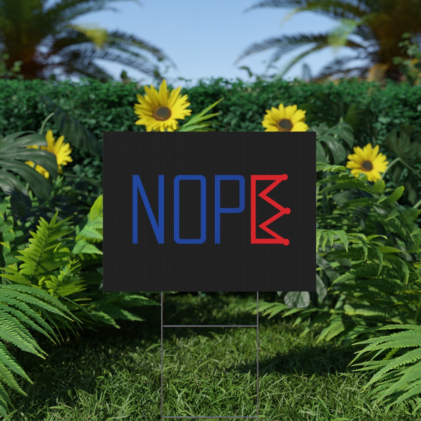 Black NOPE Crown Yard Sign – Defy the Throne
