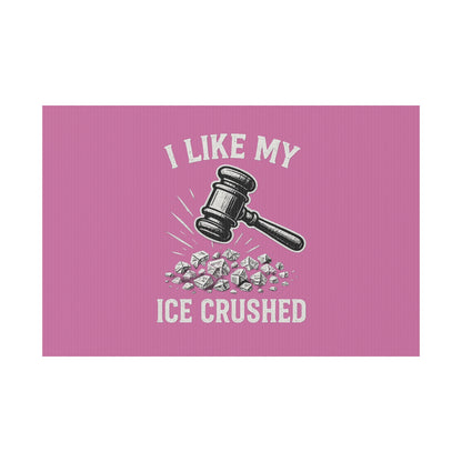 Light Pink Crushed ICE Protest Yard Sign