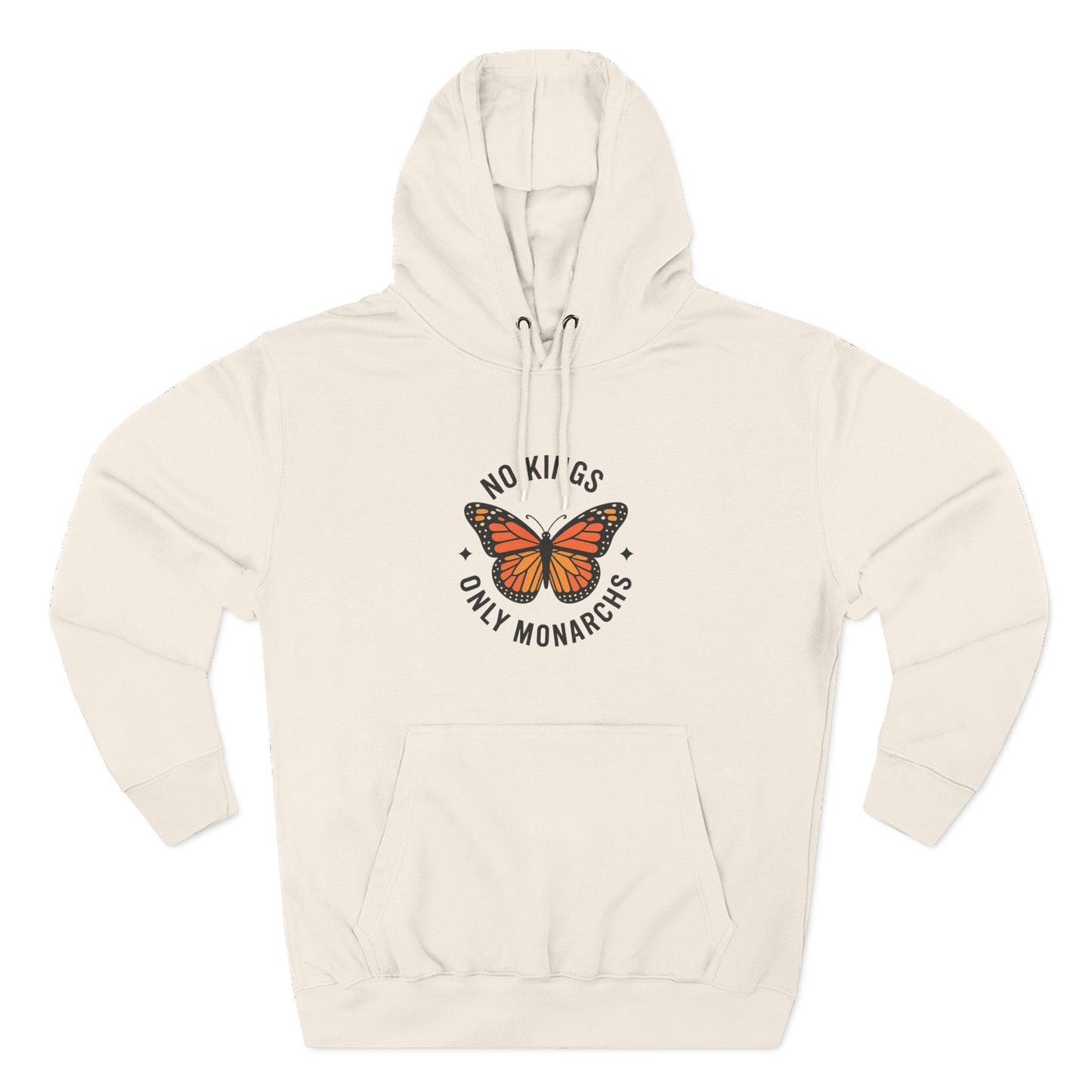 No Kings Only Monarchs Hoodie, Gift for Nature Lovers, Cozy Casual Wear, Perfect for Fall