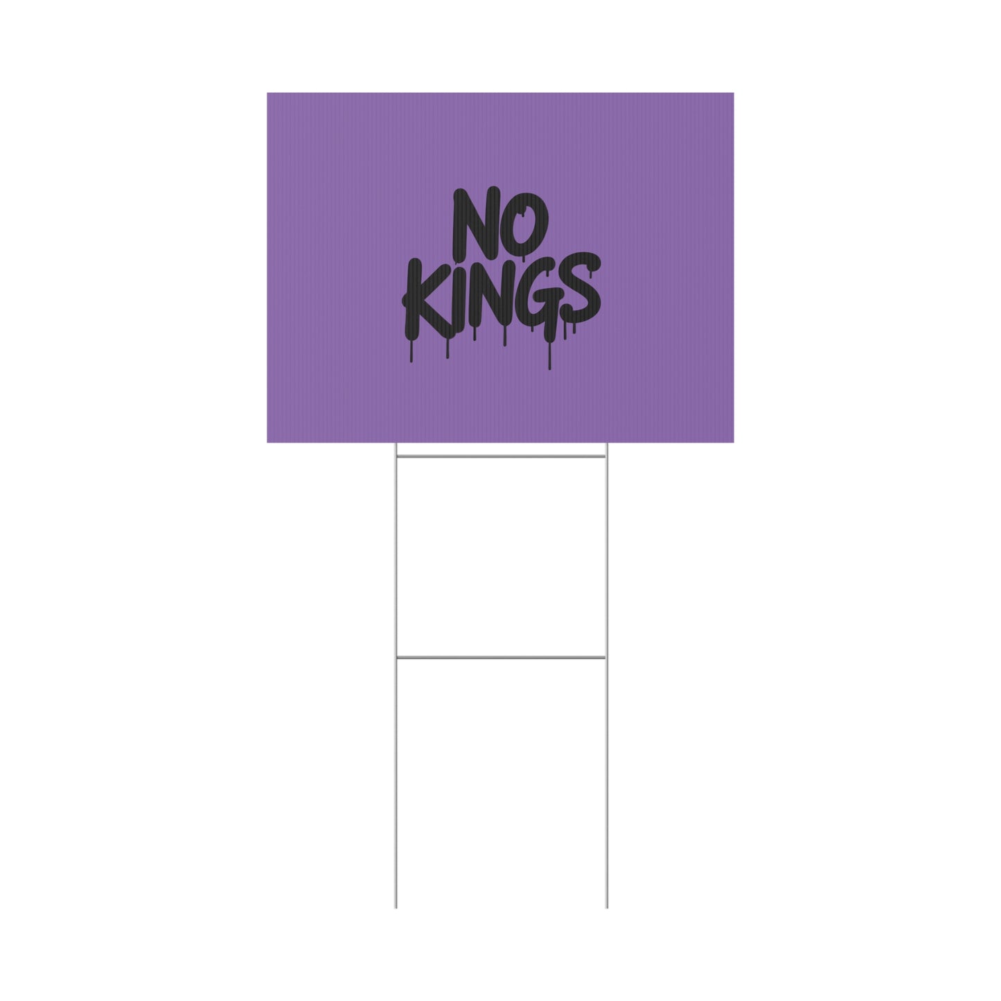 Light Purple Spray Paint No Kings Protest Yard Sign