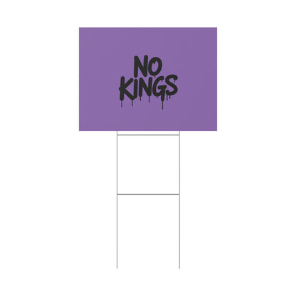 Light Purple Spray Paint No Kings Protest Yard Sign