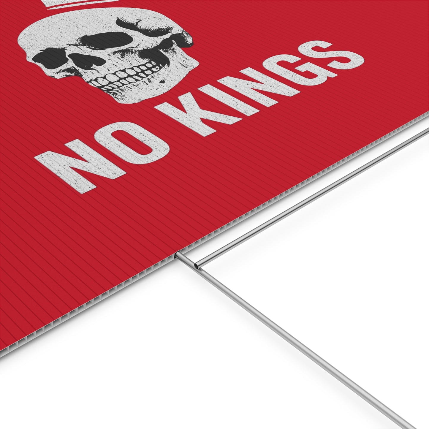 Dark Red Yard Sign - 'No Kings' Design