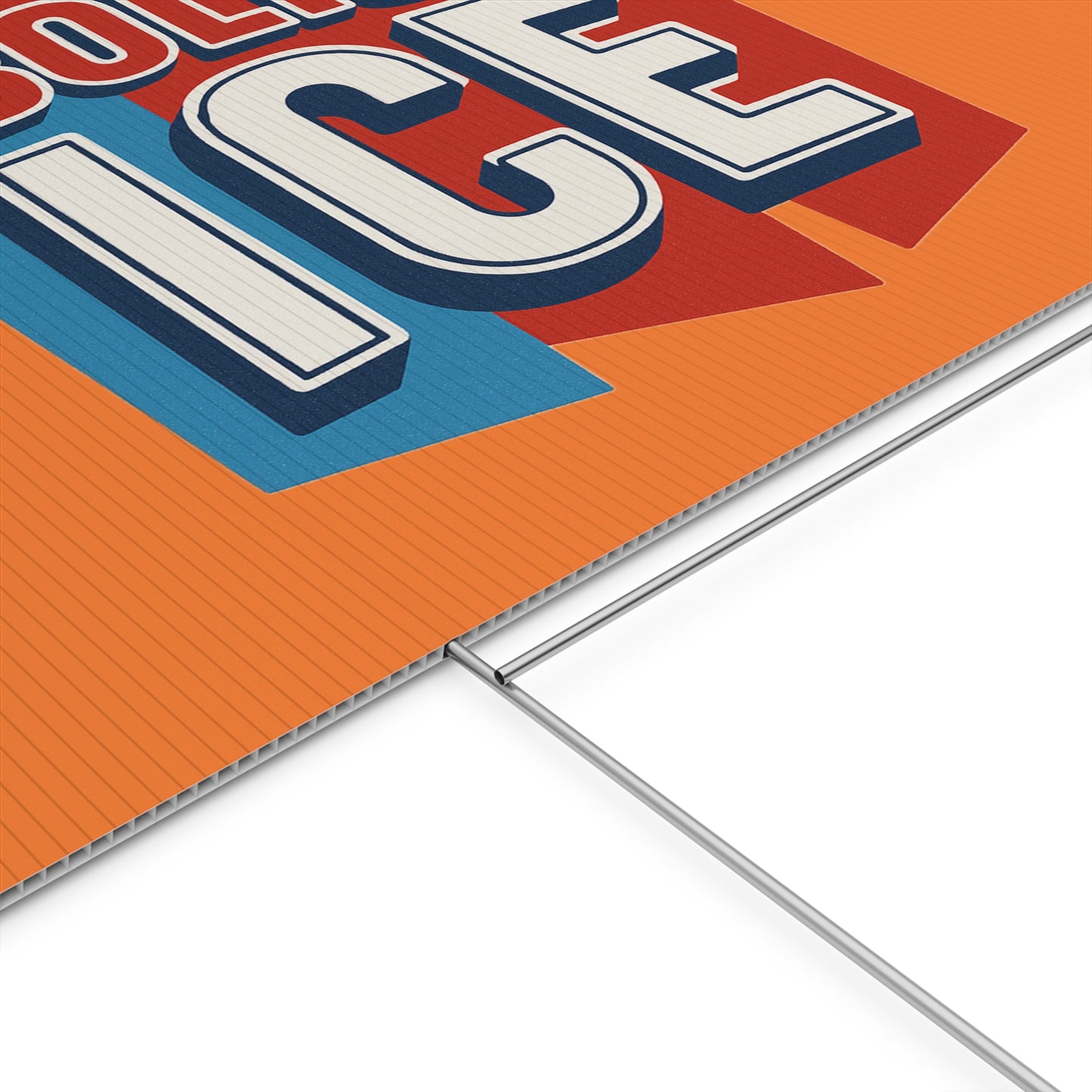 Orange Abolish ICE Yard Sign