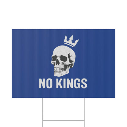 Blue Yard Sign - 'No Kings' Design