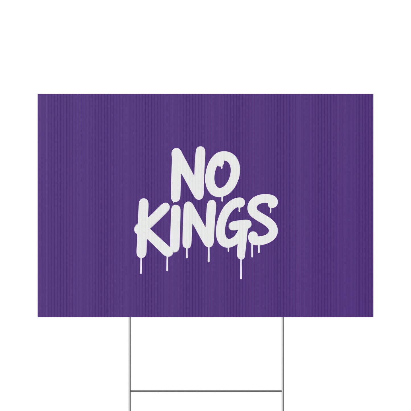 Purple Spray Paint No Kings Protest Yard Sign