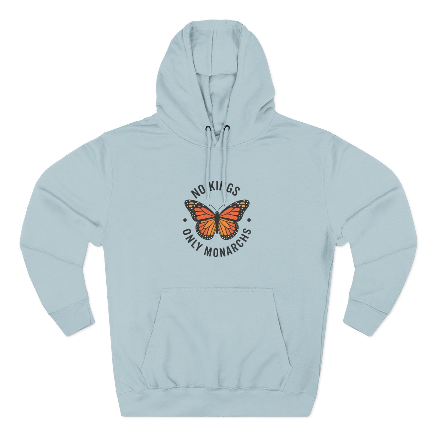 No Kings Only Monarchs Hoodie, Gift for Nature Lovers, Cozy Casual Wear, Perfect for Fall