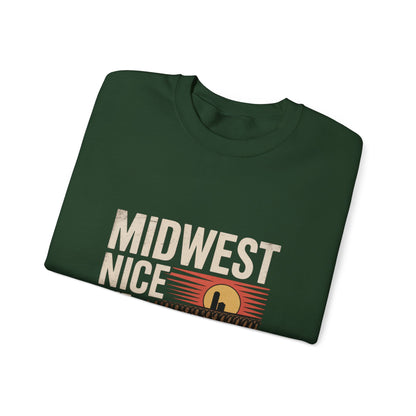 Midwest Nice But Fuck Ice Crewneck Sweatshirt