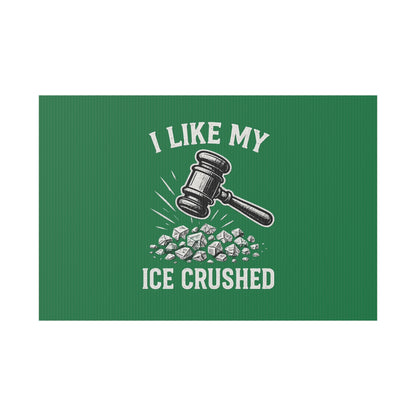 Dark Green Crushed ICE Protest Yard Sign