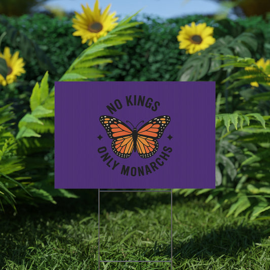 Purple No Kings Only Monarchs  Yard Sign, No Kings Since 1776, Holiday Decoration, Lawn Decor for July 4th, Independence Day Sign, Political Statement Sign