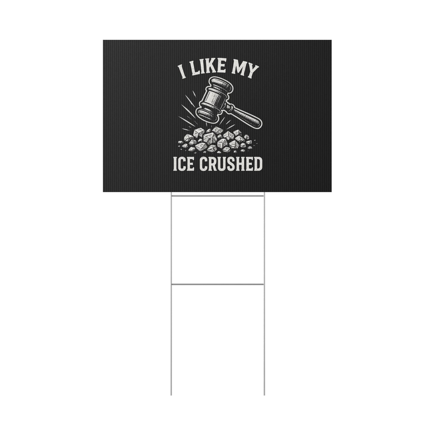 Black Crushed ICE Protest Yard Sign