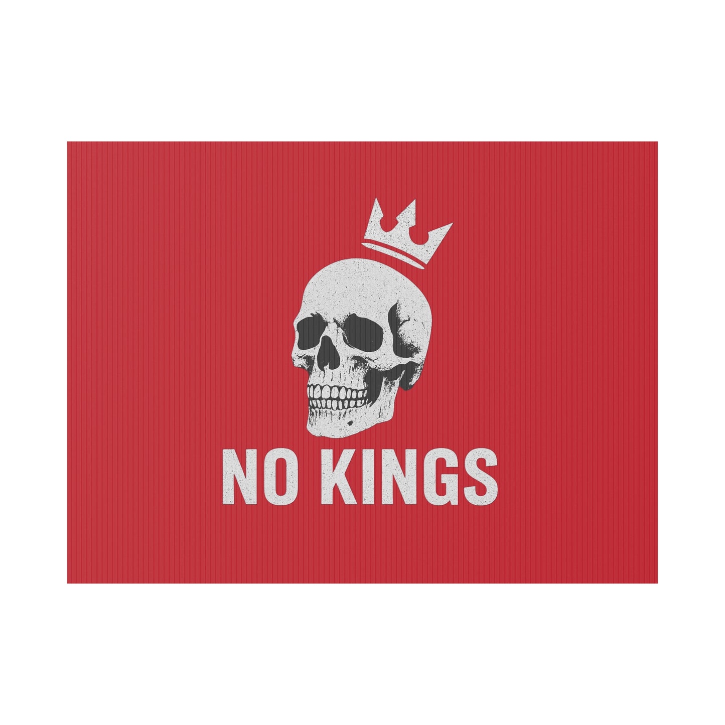 Dark Red Yard Sign - 'No Kings' Design