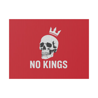 Dark Red Yard Sign - 'No Kings' Design