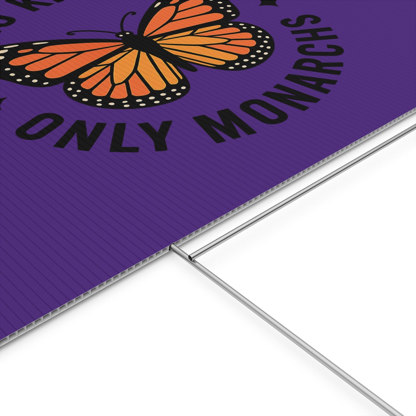Purple No Kings Only Monarchs  Yard Sign, No Kings Since 1776, Holiday Decoration, Lawn Decor for July 4th, Independence Day Sign, Political Statement Sign