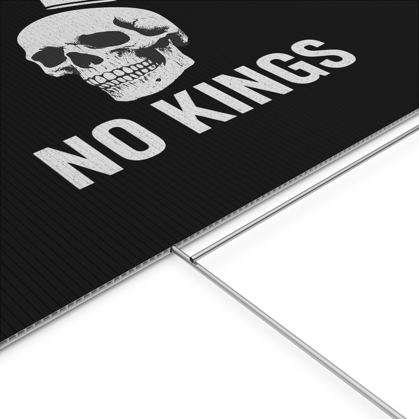Black Yard Sign - 'No Kings' Design