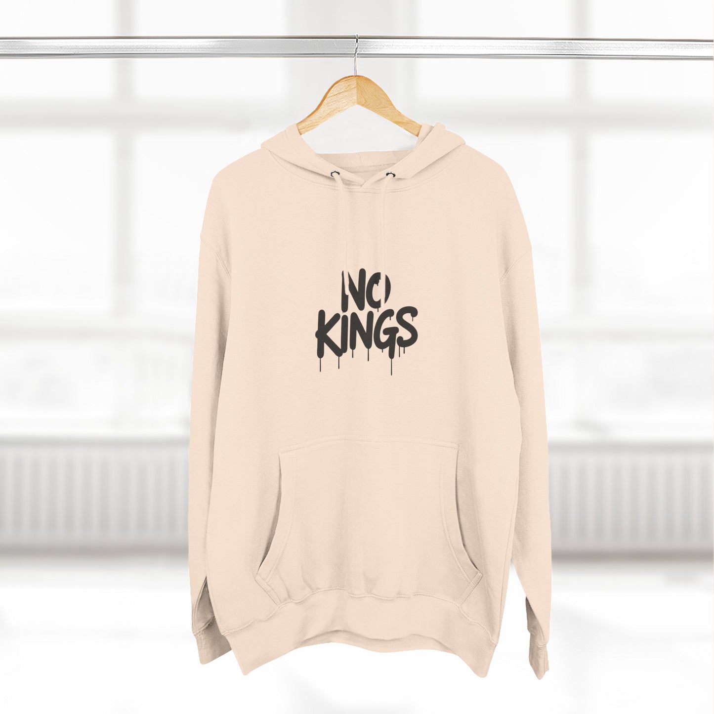 No Kings Spray Paint Protest Fleece Hoodie