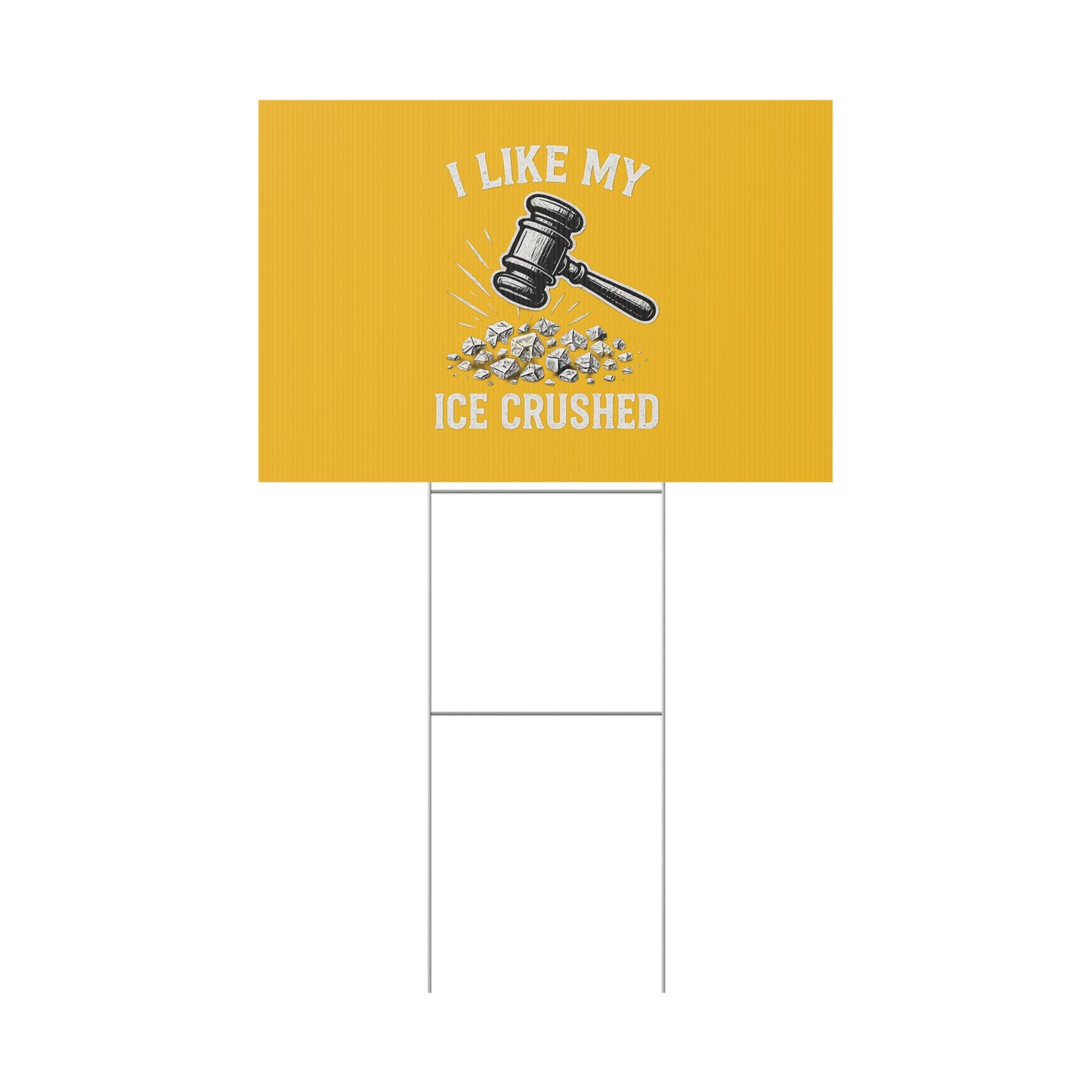 Yellow Crushed ICE Protest Yard Sign