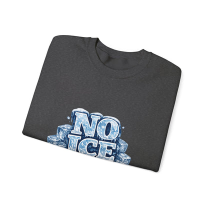 No ICE Crewneck Sweatshirt — Retro Iced Typography Graphic Sweatshirt