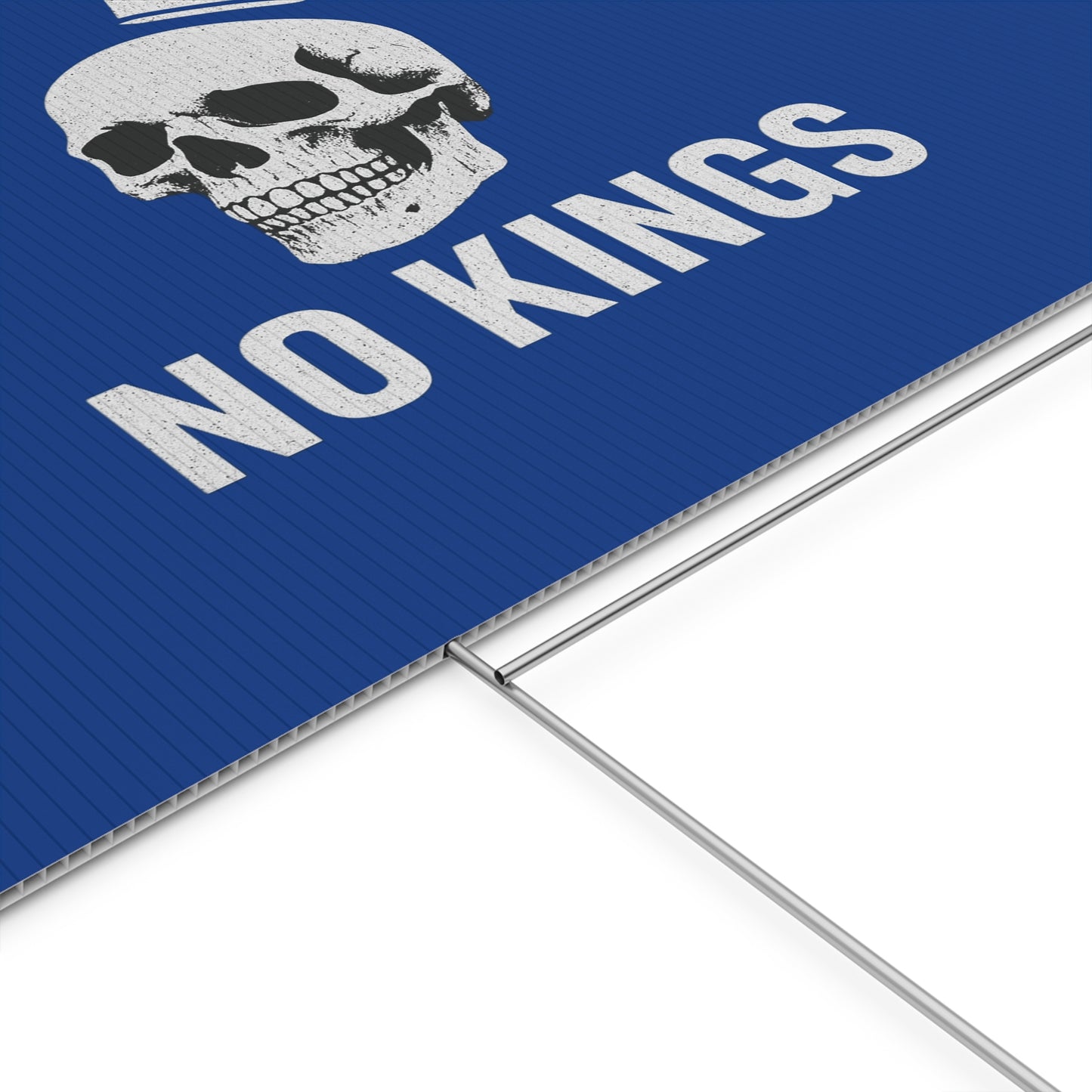 Blue Yard Sign - 'No Kings' Design