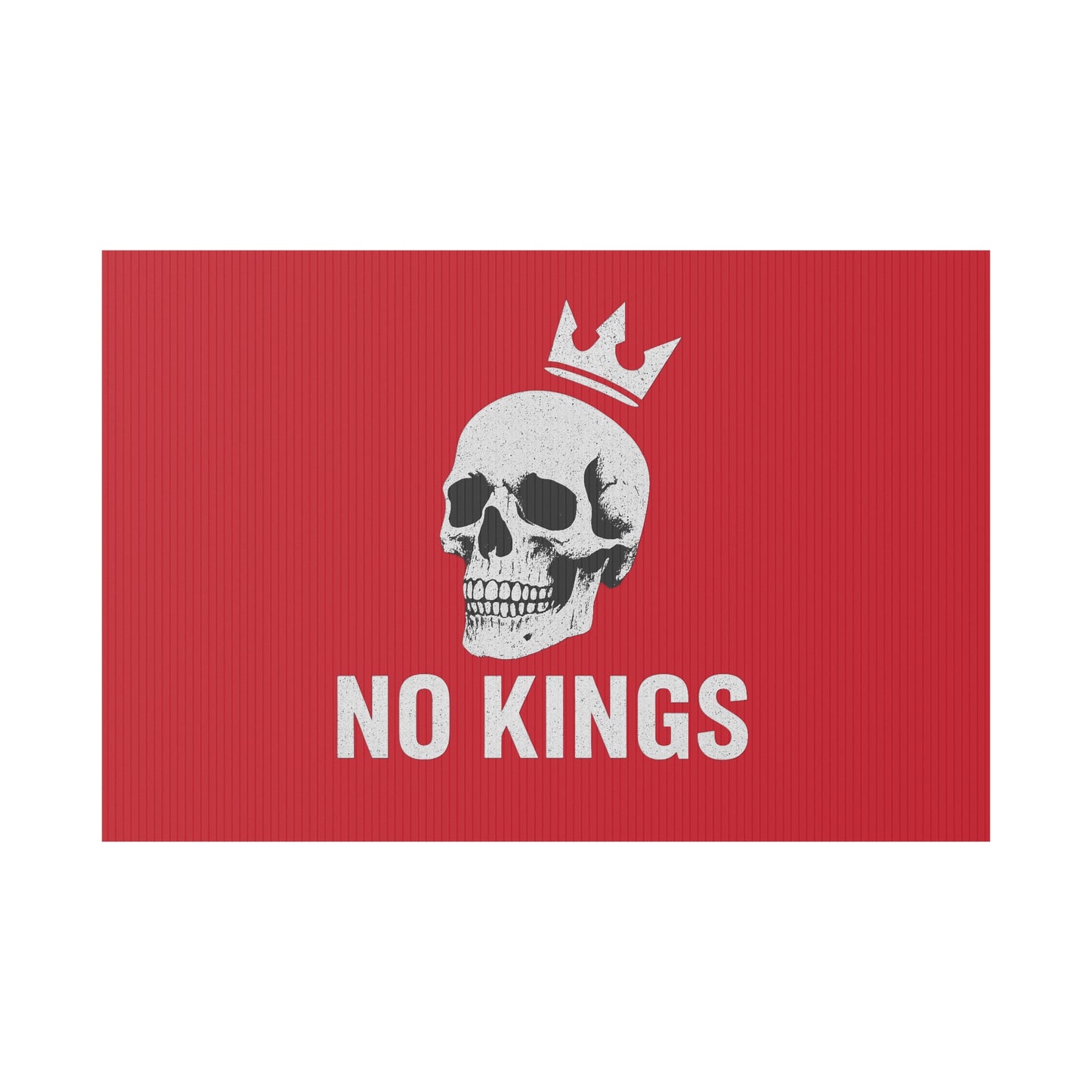 Dark Red Yard Sign - 'No Kings' Design