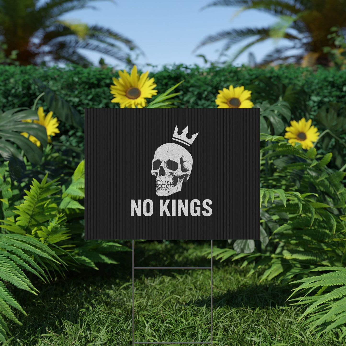 Black Yard Sign - 'No Kings' Design