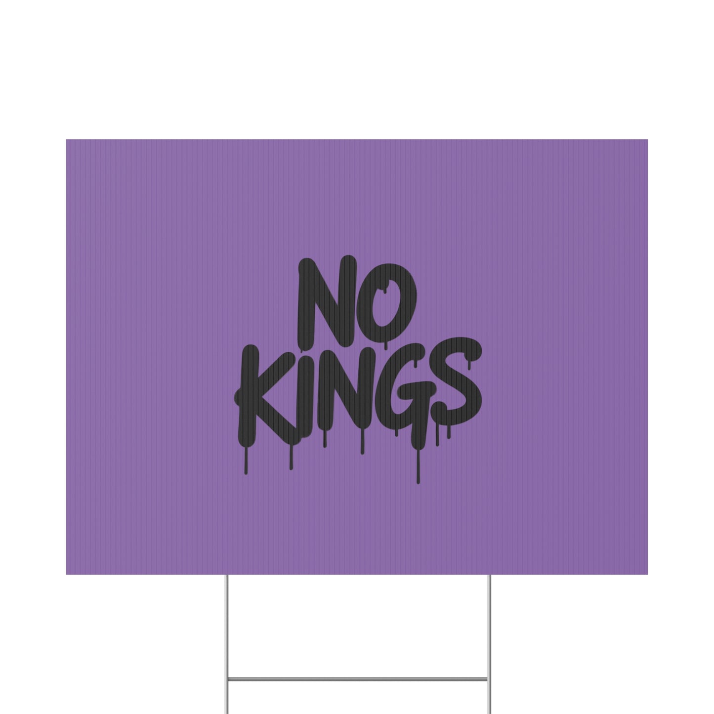 Light Purple Spray Paint No Kings Protest Yard Sign