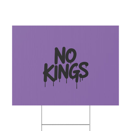 Light Purple Spray Paint No Kings Protest Yard Sign