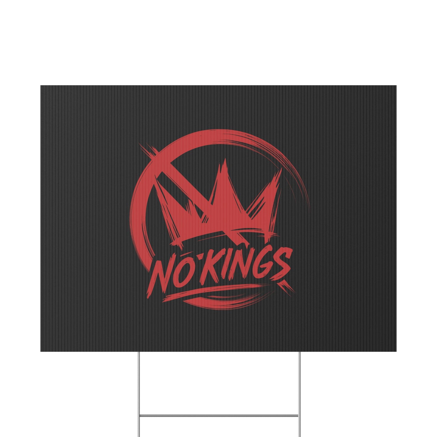 Black “No Kings” Protest Yard Sign