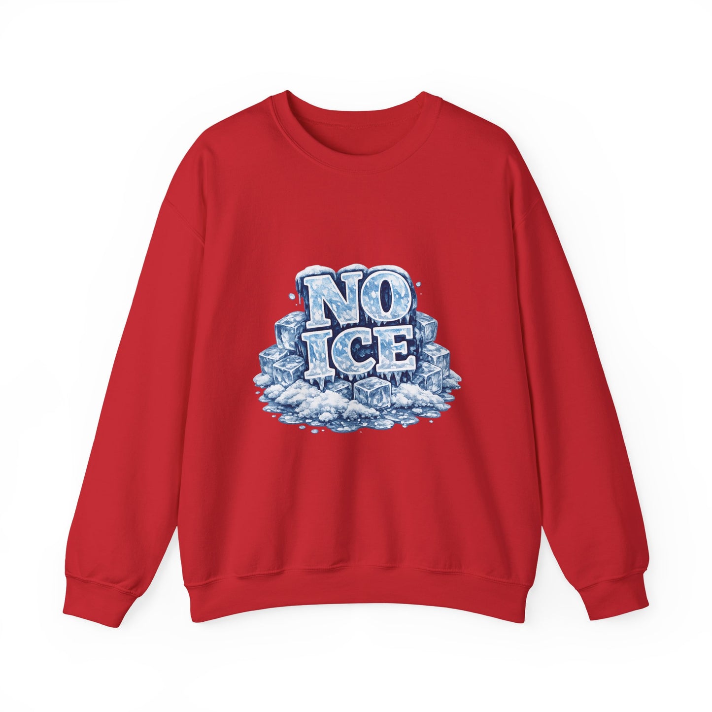 No ICE Crewneck Sweatshirt — Retro Iced Typography Graphic Sweatshirt