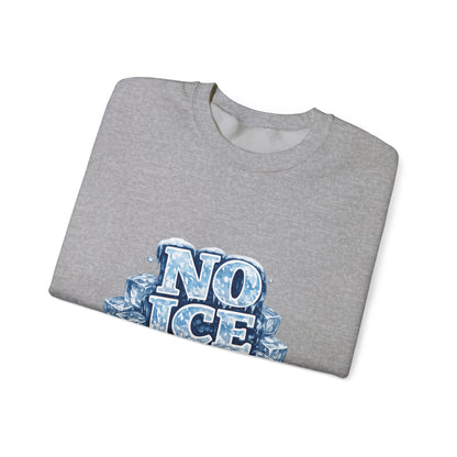 No ICE Crewneck Sweatshirt — Retro Iced Typography Graphic Sweatshirt