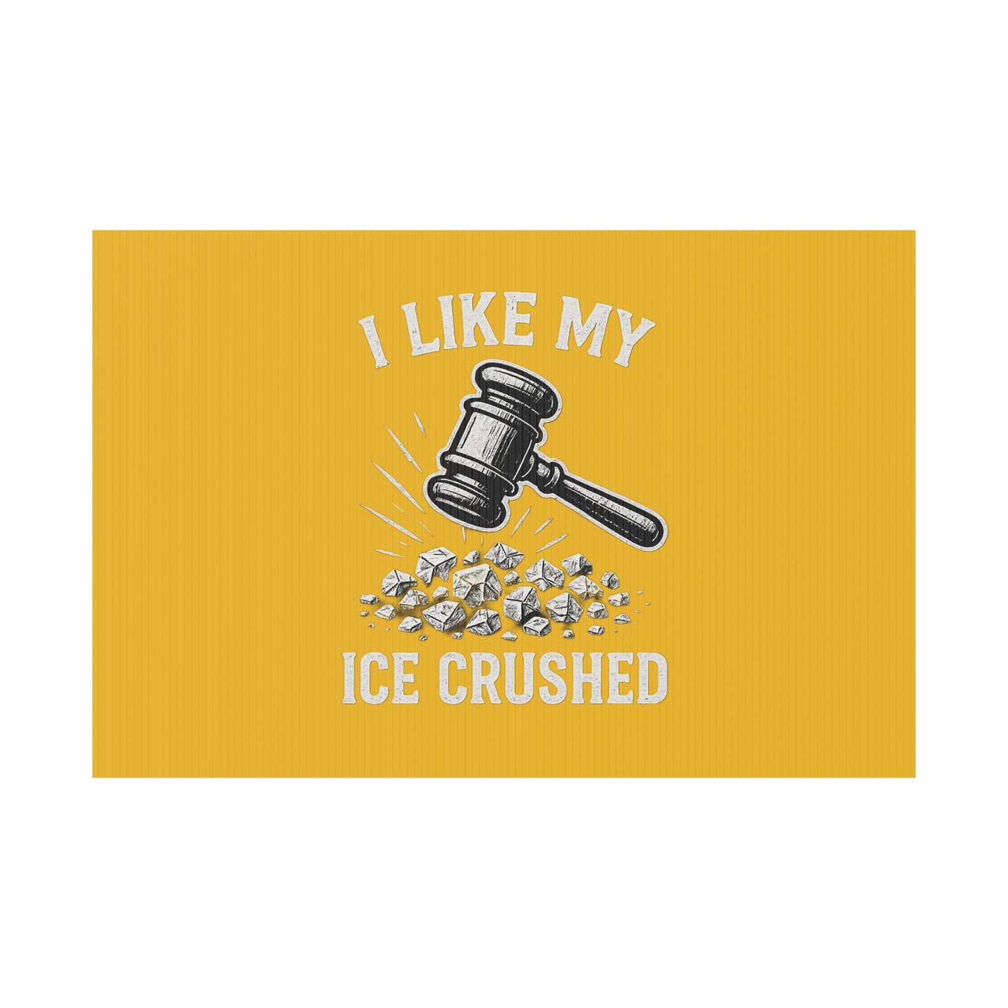 Yellow Crushed ICE Protest Yard Sign