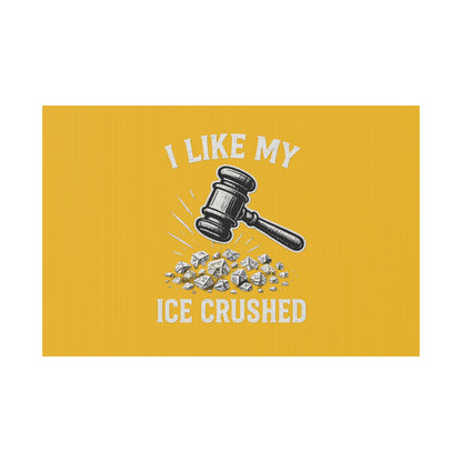 Yellow Crushed ICE Protest Yard Sign