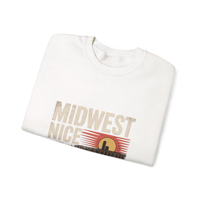 Midwest Nice But Fuck Ice Crewneck Sweatshirt