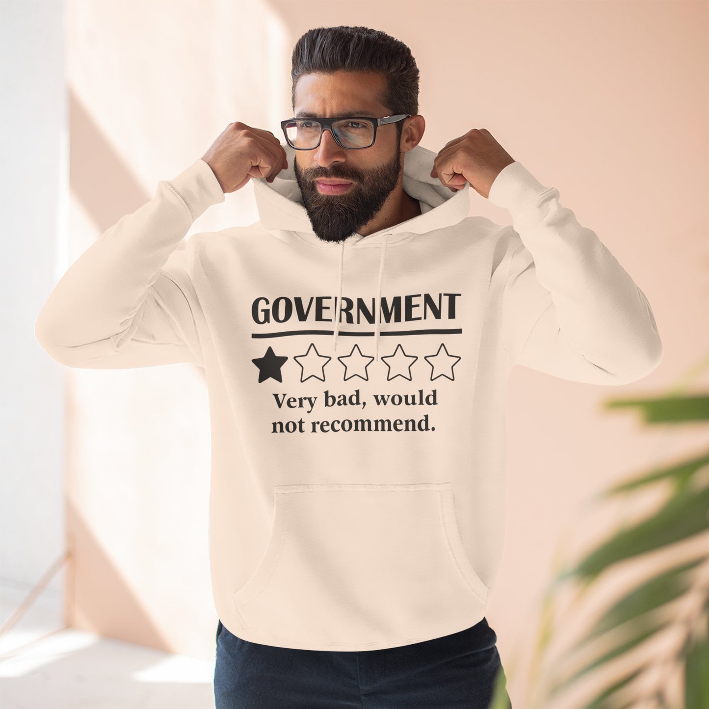 Fleece Hoodie with 1/5 Stars Would Not Recommend Design