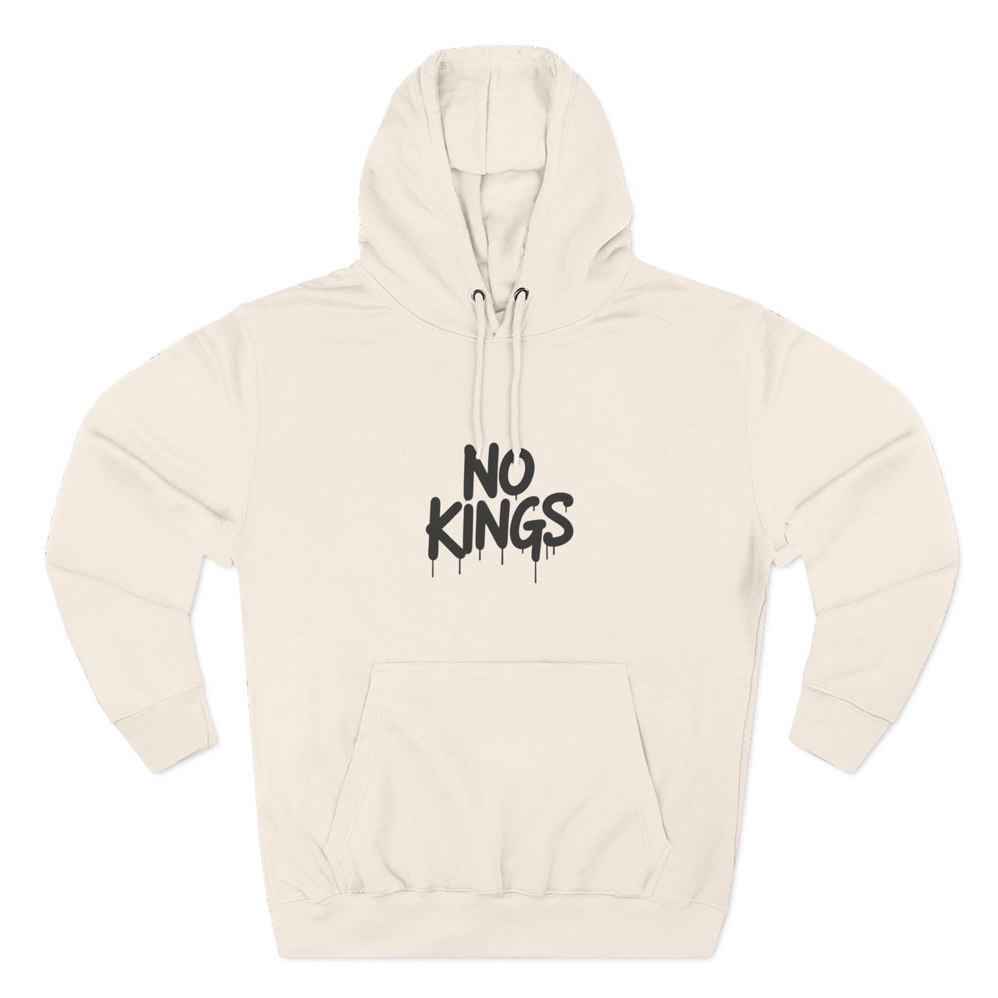 No Kings Spray Paint Protest Fleece Hoodie