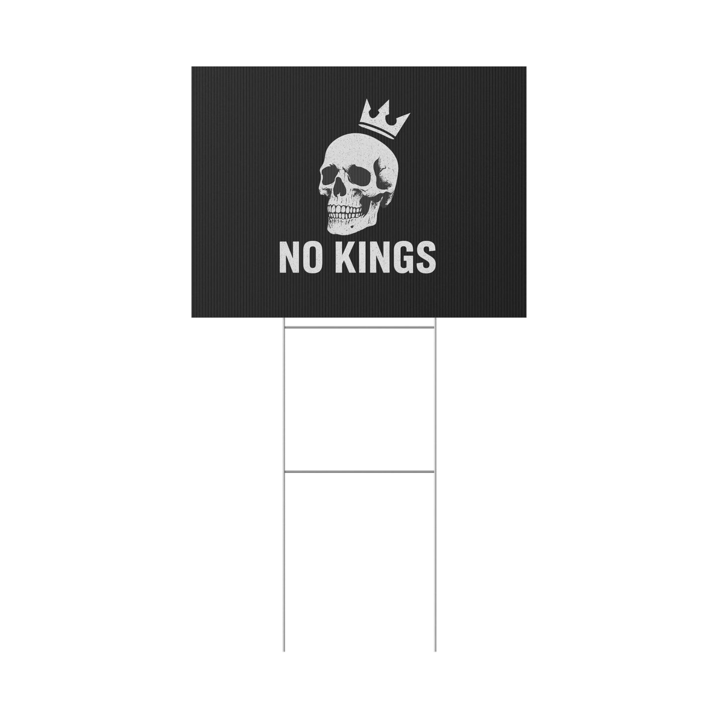 Black Yard Sign - 'No Kings' Design