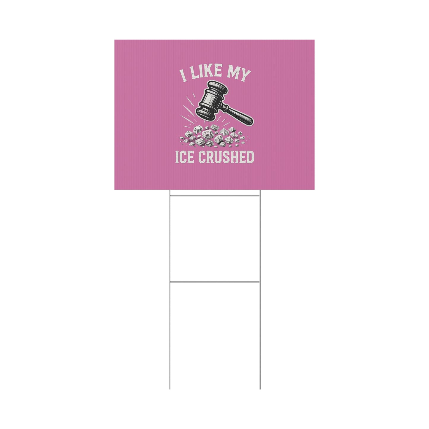 Light Pink Crushed ICE Protest Yard Sign