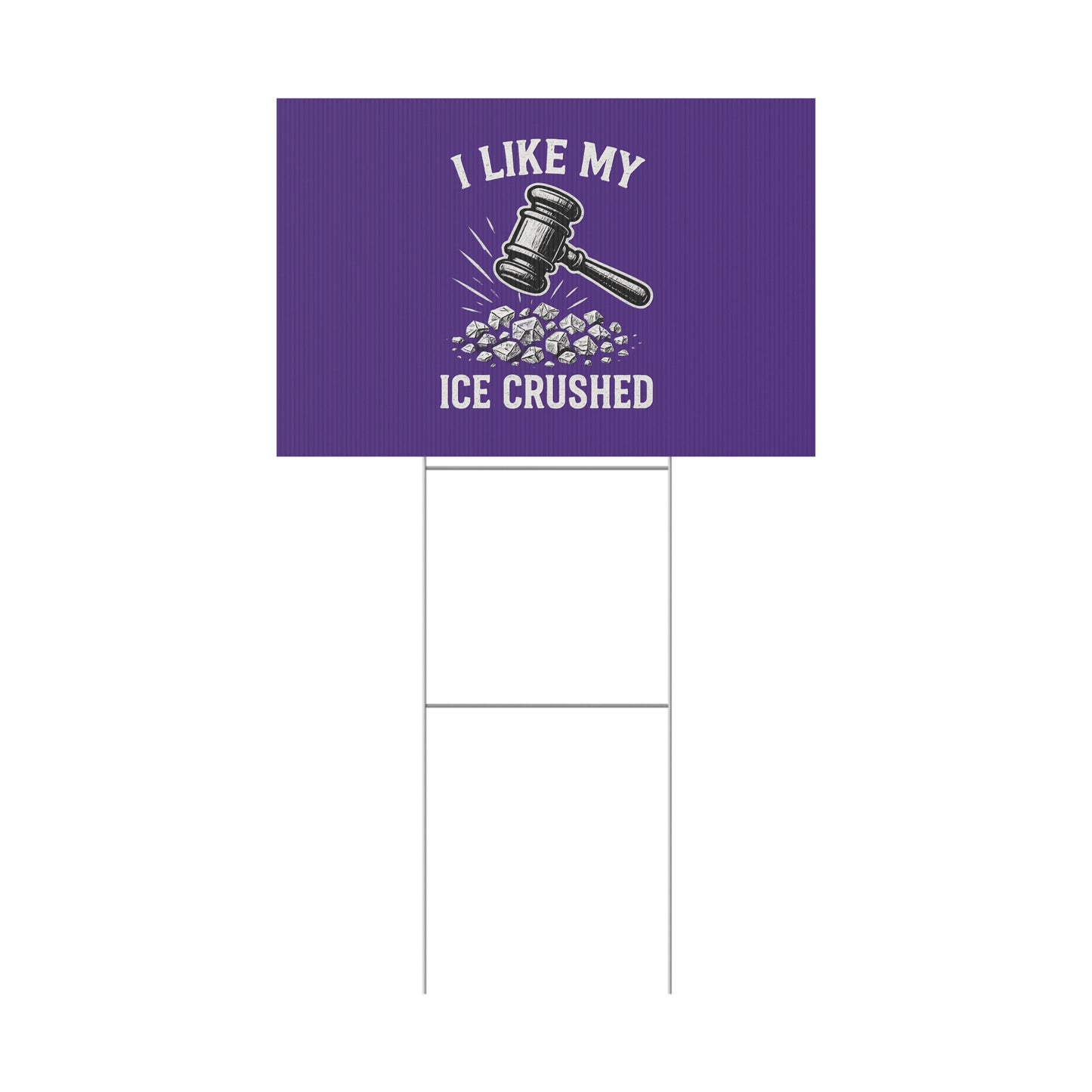 Dark Purple Crushed ICE Protest Yard Sign