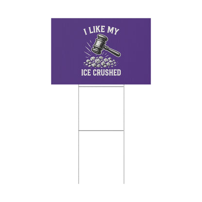 Dark Purple Crushed ICE Protest Yard Sign