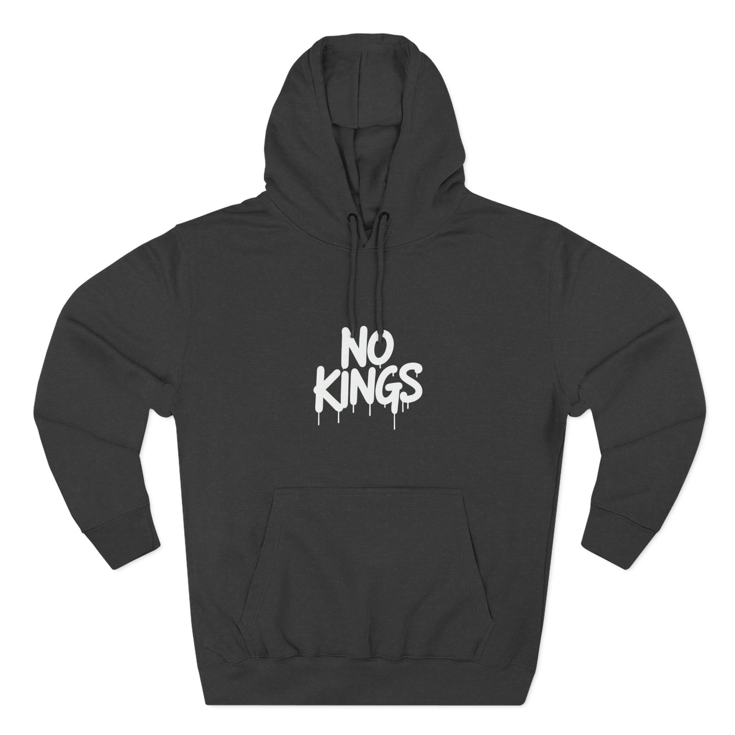 No Kings Spray Paint Protest Fleece Hoodie