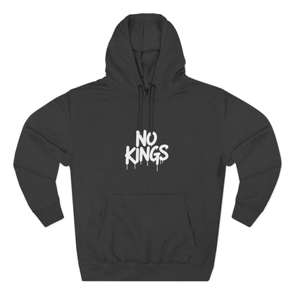 No Kings Spray Paint Protest Fleece Hoodie