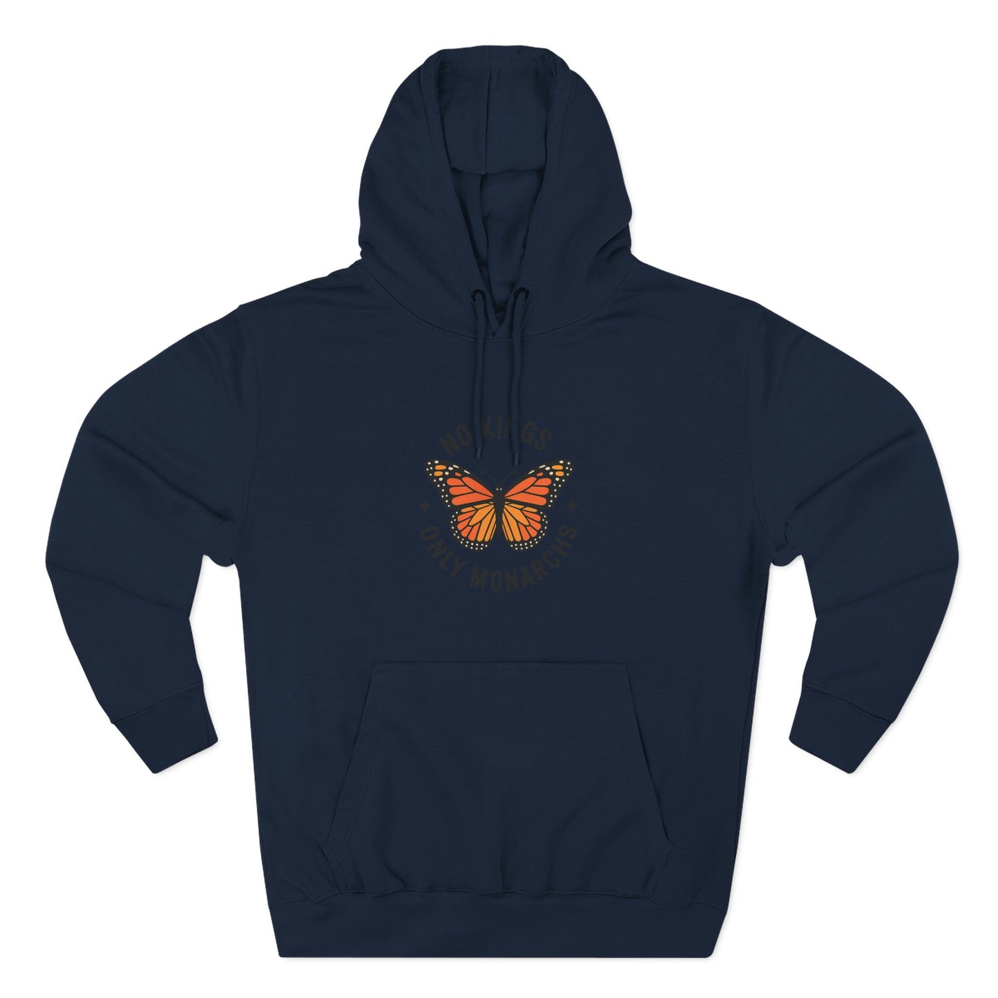 No Kings Only Monarchs Hoodie, Gift for Nature Lovers, Cozy Casual Wear, Perfect for Fall