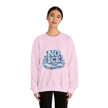 No ICE Crewneck Sweatshirt — Retro Iced Typography Graphic Sweatshirt - protest sweatshirt from No Kings Store