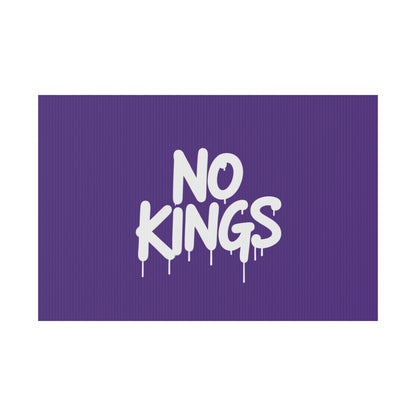 Purple Spray Paint No Kings Protest Yard Sign