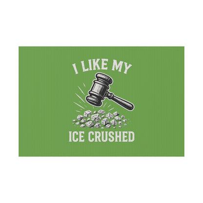 Light Green Crushed ICE Protest Yard Sign