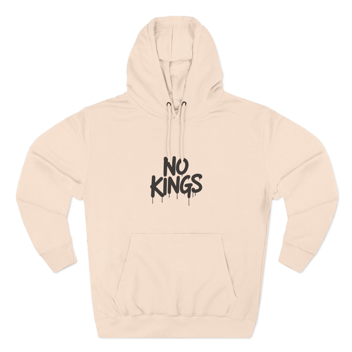 No Kings Spray Paint Protest Fleece Hoodie