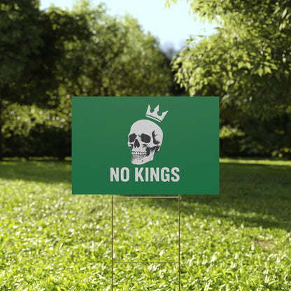 Dark Green Yard Sign - 'No Kings' Design