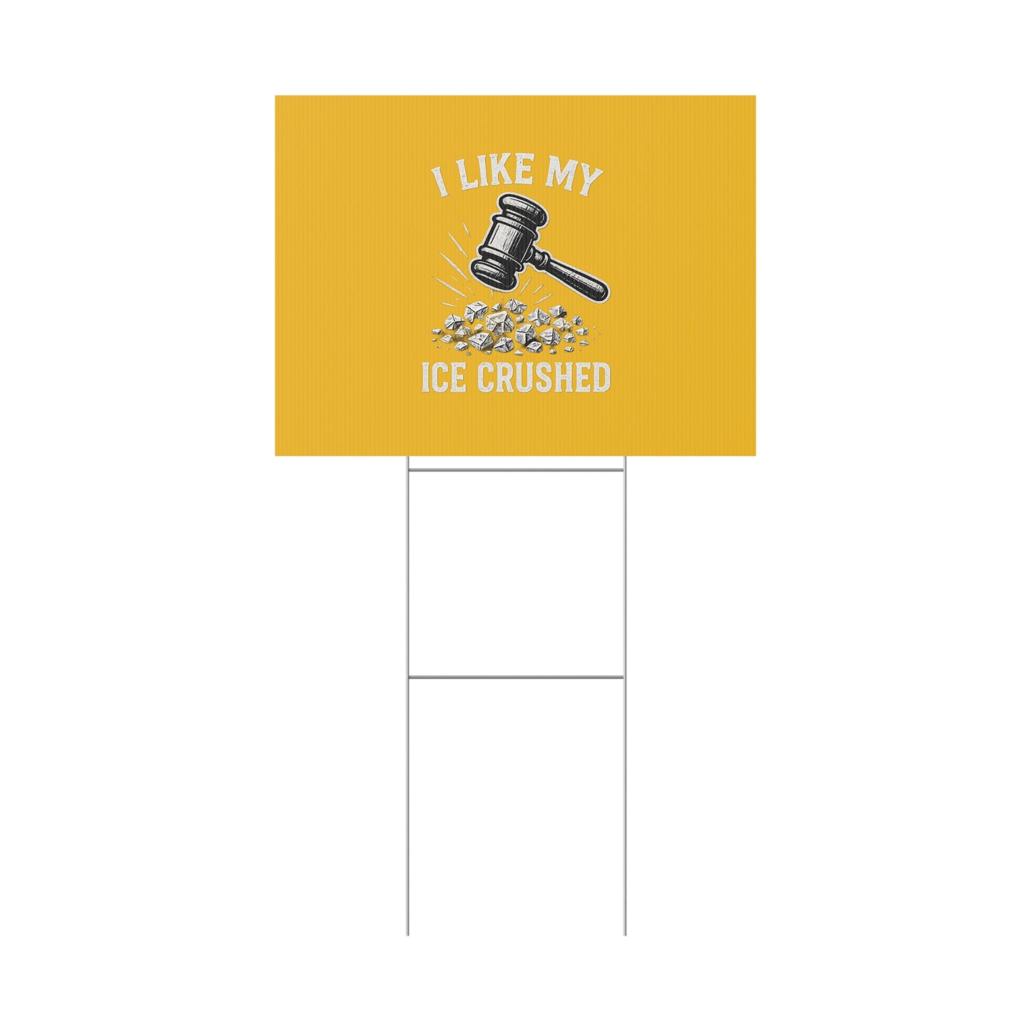 Yellow Crushed ICE Protest Yard Sign