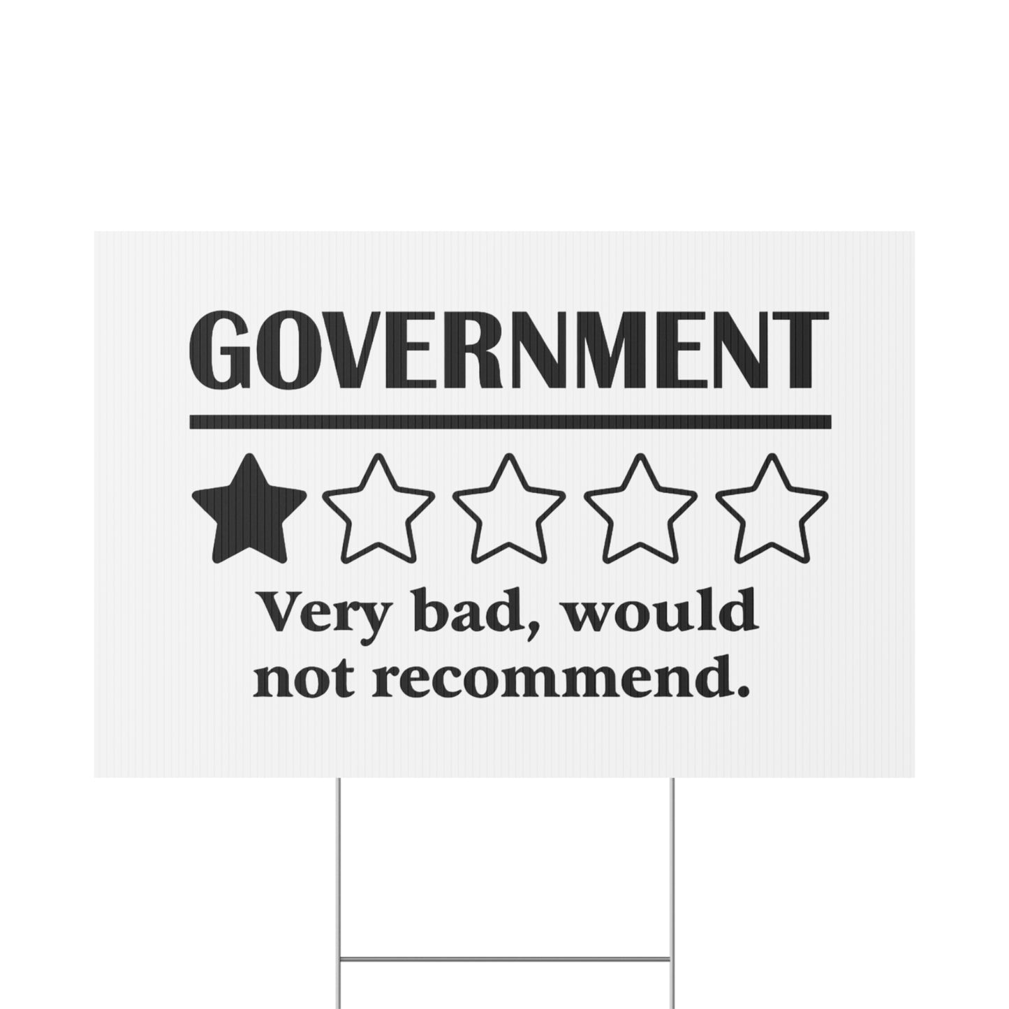 Yard Sign - 1/5 Stars Would Not Recommend