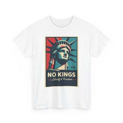 Statue of Liberty Tee - No Kings, Unisex Heavy Cotton T-Shirt, Freedom Shirt, Patriotic Apparel for Celebrations, Gift for Enthusiasts