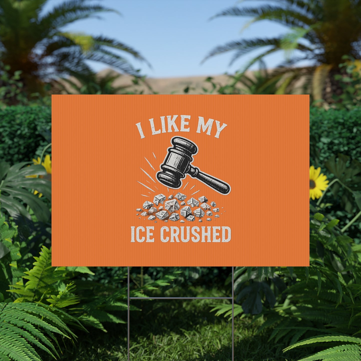 Orange Crushed ICE Protest Yard Sign